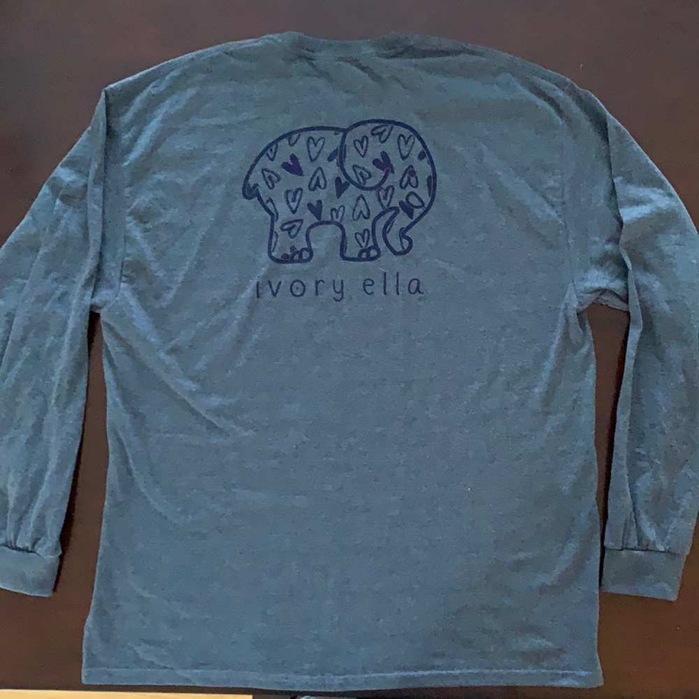 Ivory Ella Heart Elephant Long Sleeve XL GREY